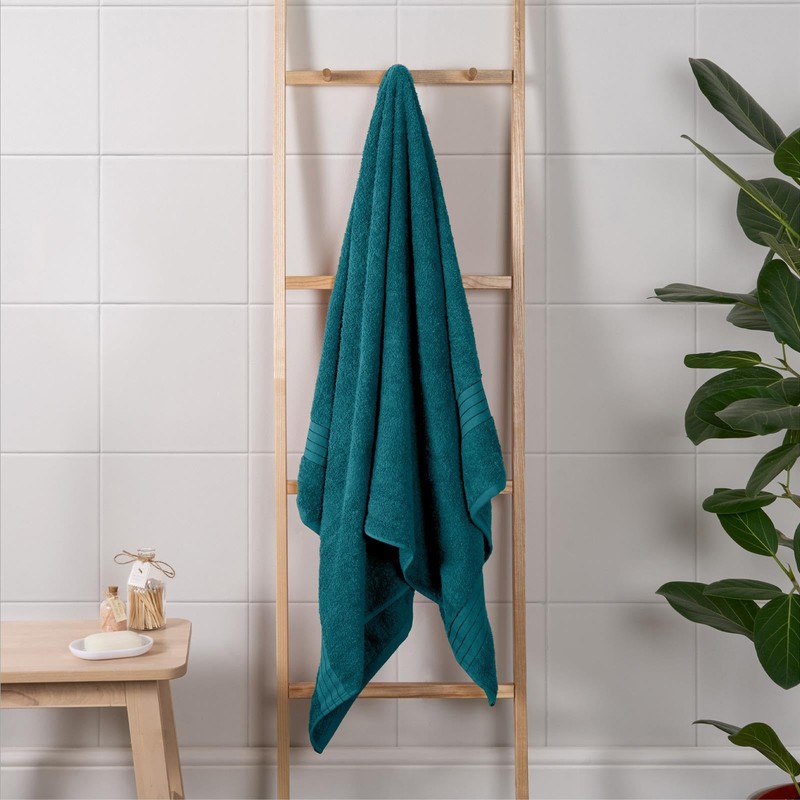 Brentfords Bath Sheet Teal Green, Ultra Soft Feel Quick Drying