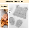 LOMSUXA 2 Sets Newborn Baby Hat Mittens Hospital Hat Beanie