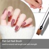 LXUEJIE 3 Pcs Gel Nail Brush Set, Oval, Flat &