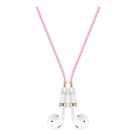 Lawonda Anti-Lost Neck Strap for Airpods, PU Leather Strong Magnetic Necklace Holder String, Compatible with AirPods 1&2/ Pro /3rd /Pro 2 Pink Gold