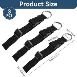 3 Stück Add a Bag Gepäckgurte, Verstellbare Luggage Strap, Jackenhalter, Koffer Gurt Gepäck, Reisezubehör zum Verbinden von Gepäck oder Rucksack, für Reisen Und Den Einsatz Im Freien, Schwarz
