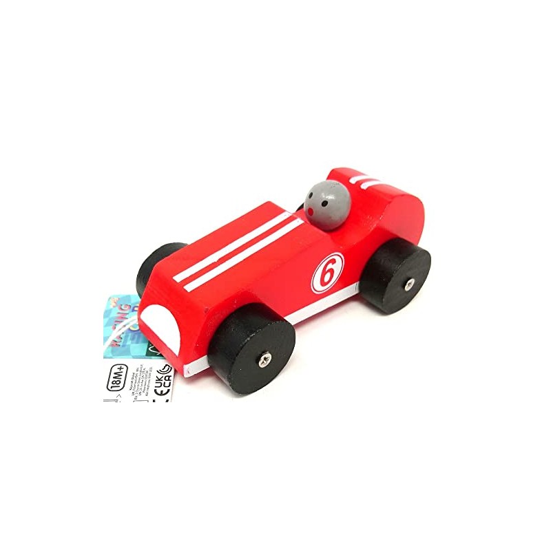 MAJIGG Wooden Racing Cars 12cm (colour sent at random)