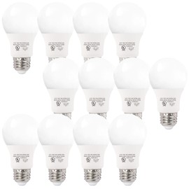 GLOWNOVA 12-Pack Daylight White LED Bulbs - Illuminate Your Bedroom & Living Area, 60W Equivalent, 5000K, 9W, 15000-Hour Lifespan, E26 Socket