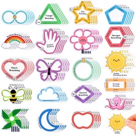 Crtiin 100 Pcs Sensory Strips Adhesive Textured Rough Sensory Stickers Anxiety Stickers Calm Stickers Breath Stickers Tactile Fidget Tape for Adults Anxiety Relief Anti Stress Toy (Lovely)