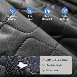REDASW Dog Car Seat Cover Waterproof Vegan Leather, Scratchproof, Hard Bottom Back Seat Extender for Dogs, Non Slip Back Seat Protector with Mesh Window, Easy to Clean Fit Full Size Trucks, Black