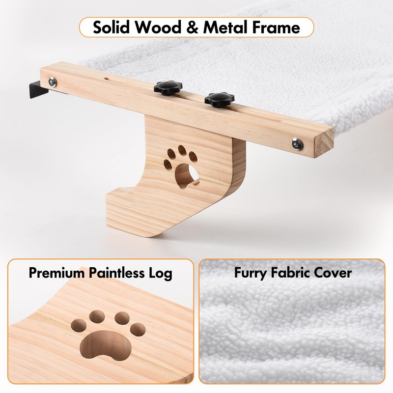 AMOSIJOY Cat Sill Window Perch Sturdy Cat Hammock Window Seat