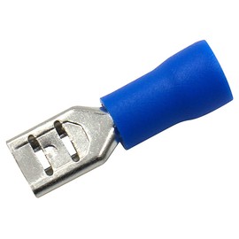 Baomain 0.187" Blue Female Insulated Spade Wire Connector 3/16'' Electrical Crimp Terminal 16-14 AWG 4.8 x 0.5mm FDD2-187 (200PCS)