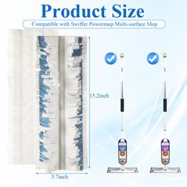 YAYODS 15 Pack Power Mop Refills Compatible with Swiffer PowerMop, Disposable Power Mop Pads Power Mop Wood Refills Replacement for Multi Surface Floor Cleaning