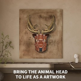 KAZI Animals Head Art Collection Building Set,Deer Head Nature Wall Artwork for Living Room Decor,Home Office Decor Idea,Build and Display Creative Activity for Artistic Adults