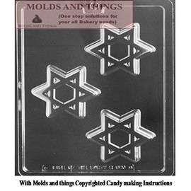 Jewish Star Cookie Chocolate candy mold, Star of David Chocolate candy mold With Copywrited molding Instructions - set of 2