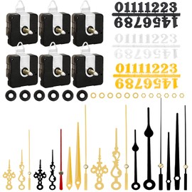 6pcs High Torque Quartz Clock Movement Mechanism Replacement Clock Numerals Kit with 6 Different Pairs of Hands Clock for DIY Wall Clock Handicrafts Repair Clock Parts 21.5mm