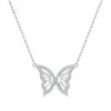 PAHALA 925 Sterling Silver Butterfly With Crystals CZ Pendant Necklace