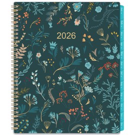 2026 Monthly Planner - 2026 Planner, Monthly Calendar 2026, Jan. 2026 - Dec. 2026, 9" x 11", 12 Month with Tabs & Pocket, Flexible Cover, Twin-Wire Binding, Thick Paper - Green