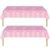 2Pcs Pink Party Plastic Table Cloth,137x274cm Shiny Glitter Pink Tablecloths