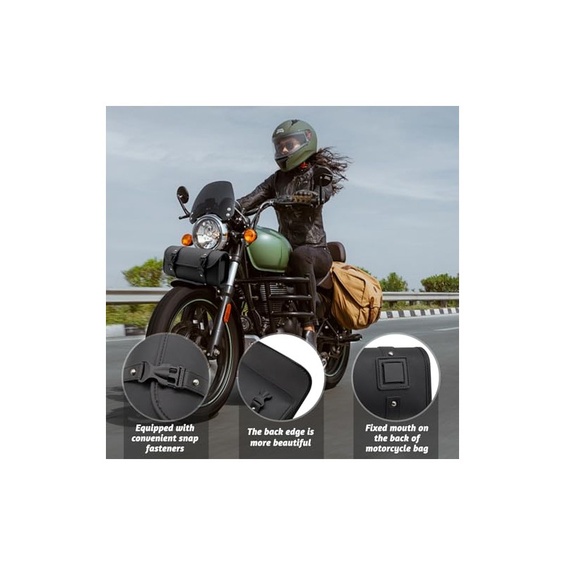 Universal Motorcycle Saddle Bag, Motorcycle Tool Bag, PU Leather Waterproof