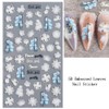 LANODO 3 Pcs Nail Stickers 5D Flower Black and White