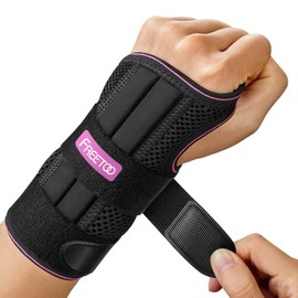 FREETOO - Muñequera para alivio del túnel carpiano, soporte nocturno con soporte máximo con 3 estancias para mujeres y hombres, férula ajustable para manos derecha izquierda para tendinitis, artritis,