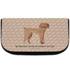 Mr. & Mrs. Panda Great Dane Cosmetic Bag, brown, Hand Drawn