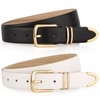 Monoluxe - Paquete de 2 cinturones para mujer con hebilla