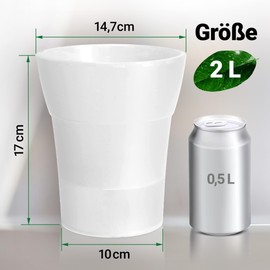 Happy Plants Orchid Pot D 14.7 cm Flower Pot with Integrated Water Level Indicator, Self-Watering Flower Pot with Wick, Self-Watering System for Orchids - Transparent, 2 Litres