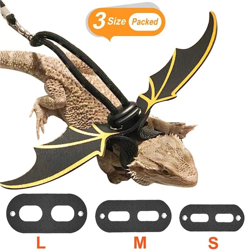 Adjustable Lizard Leash, 3 Sizes Reptile Leather Harness Bearded Dragon