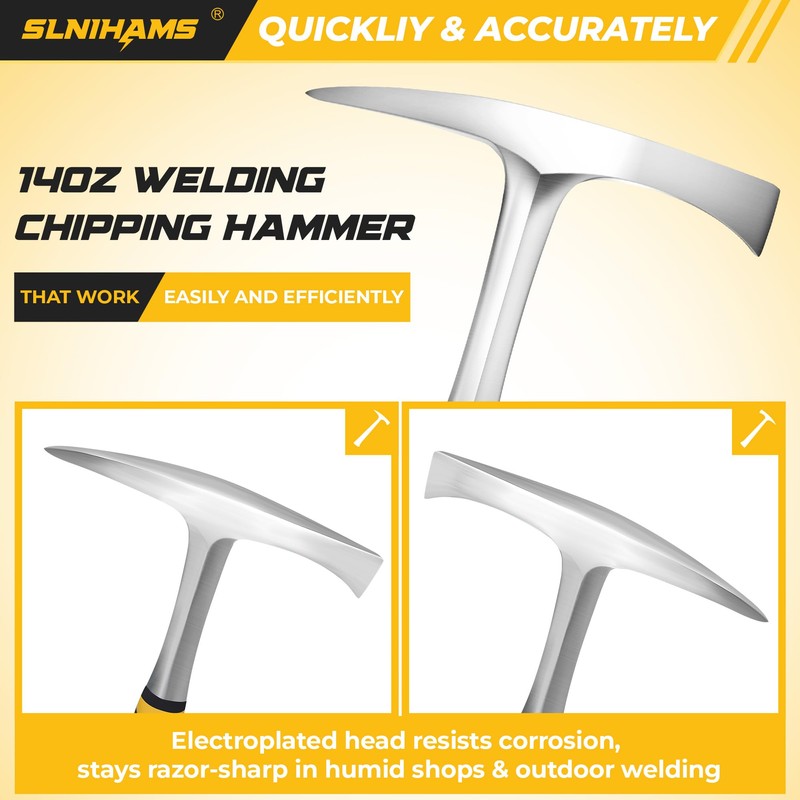 SLNIHAMS Chipping Hammer, 14oz Welding Chipping Hammer, Heavy Duty Slag