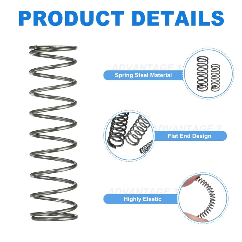 sourcing map 10Pcs Compression Spring, 10mm OD, 0.8mm Wire Size,