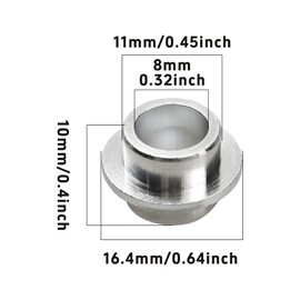 Runseaway 10Pcs Aluminum Inline Skate Bearing Spacers, Self-Centering Bushing for 8mm Axles, Roller Skate Wheel Spacer Gasket, Silver Skating Parts