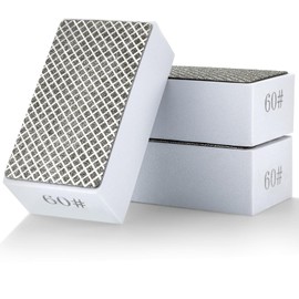 3 Pcs Diamond Hand Polishing Pads, 60 Grit Diamond Sanding Pad Reusable Sanding Block for Concrete Ceramic Glass Stone Granite Marble Tile Stone Metal Grinding