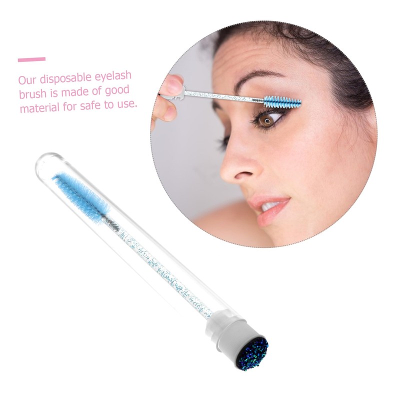 Healeved 30pcs Eyelash Extensions Brush Tube Glitter Lash and Eyebrow