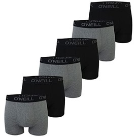 O'Neill Men's Boxer Shorts Plain Pack of 6, Antracite Black (6869p)