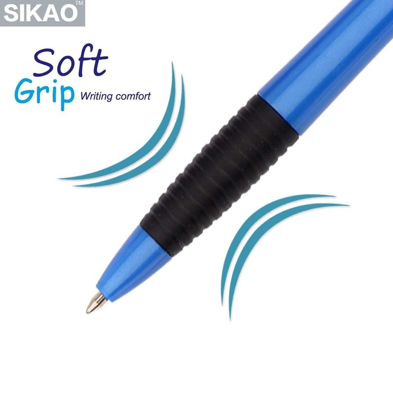 Sikao 60 Pack Gripped Slimster Retractable Ballpoint Pens, Bulk Pens