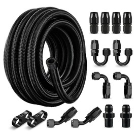 EVIL ENERGY 8AN Fuel Line Kit, 8AN Hose Nylon Braided Fuel Line Hose Fitting Kit CPE Fuel Hose 20FT