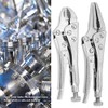 Locking Pliers, 2Pcs High Carbon Steel Ground Mouth Straight Jaw