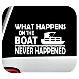 Funny Pontoon Boat Decal Sticker for Car Window | BG 383