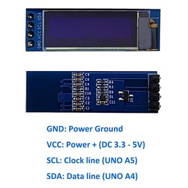 Haldzemo 0.91 Inch I2C IIC OLED Display Module 128X32 SSD1306 Compatible Arduino Raspberry Pi ESP32 (2 Pack, Blue)