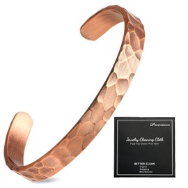 TOP-RANK Pure Copper Bracelet, Copper Bangle, Protection Against Electromagnetic Waves, Shading Countermeasures, Vaccine, Detoxification, Promotes Circulation, Increases Basic Metabolism, Fatigue