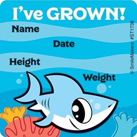 SmileMakers Shark I've Grown Stickers - Prizes and Giveaways - 100 per Pack