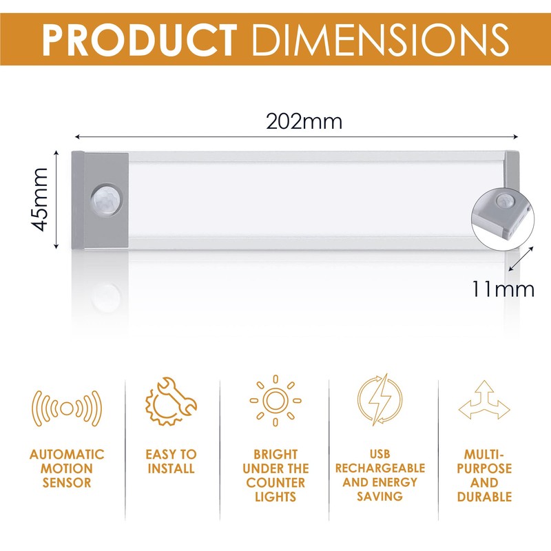 VYANLIGHT 58-LED Motion Sensor Light Indoor, Motion Activated Closet Light,