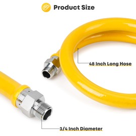 Stanbroil Movable Gas Connector Kit, 48" Gas Line Hose with 3/4" ID, Quick Disconnect, Safety System Kit for Commercial Kitchen Equipment