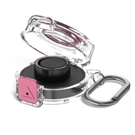Wacanc Secure Lock Plastic Case Cover Compatible with Oura Ring Gen 3 Charger,Portable Protective Case for Oura Ring Gen 3 Charger with Carabiner, Only Protective Case (Pink)
