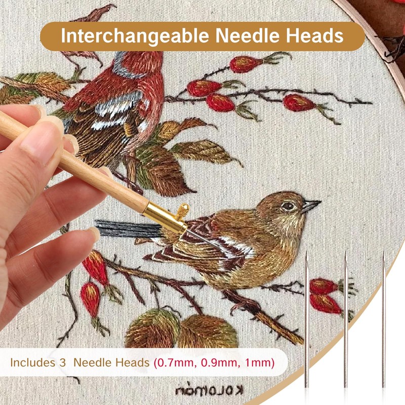BRBASAP Tambour Embroidery Hook Needle Kit Beading Tool with 3