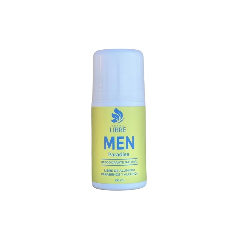 Desodorante Natural Hombre Roll On Paradise 60ml 2 Pza
