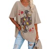 Fazortev Womens Oversized Queen Of Hearts Graphic T Shirts Casual