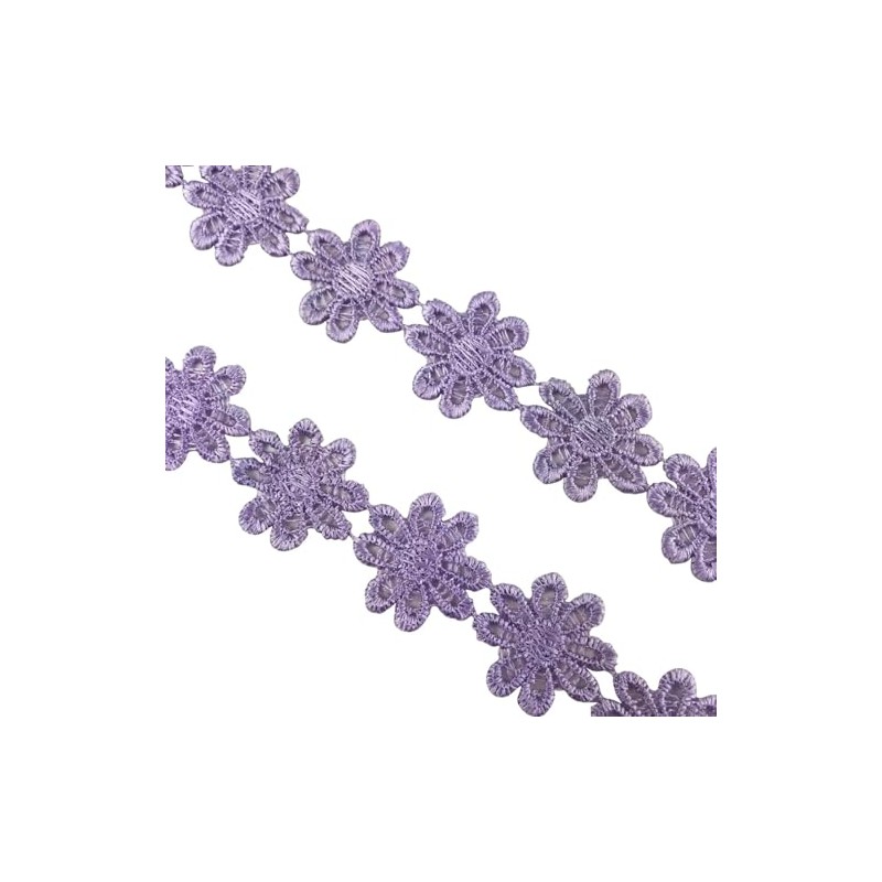 2 Yards 25mm Light Purple Daisy Flower Lace Trim Knitting
