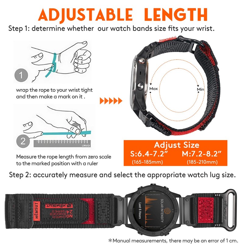 Torbollo Garmin Belt Garmin Bands for Fēnix, Instinct, Vivoactive/Approach/MARQ/Quatix/D2, Forerunner,