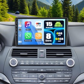UNITOPSCI 4GB+64GB 8 Core Android 15 Car Radio for Honda Accord 8th 2008-2013 with CarPlay Android Auto, 10 Inch IPS Touchscreen, Bluetooth 5.0/GPS/WiFi, FM/RDS/DSP 32EQ, 59 UI, Backup Camera/SWC/MIC