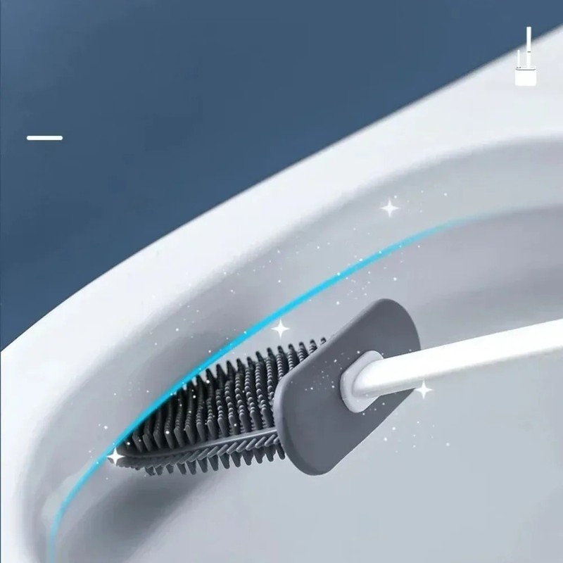 PureLiving Toilet Brush Holder Set Wall Mounted – Flexible Silicone