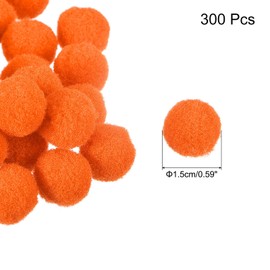 MECCANIXITY - Bolas de fieltro con pompones, tela de fieltro, 1,5 cm, 15 mm, color naranja para proyectos de manualidades en casa, paquete de 300 unidades