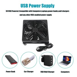 DIANN 2pcs 120mm Computer PC Fan USB Powered Fans 120x25mm Computer Cooling Fan for Desktop, Laptop, Refrigerator, Power Inverter, Server